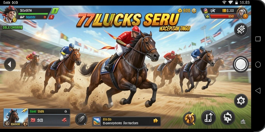 Screenshot gameplay 77LUCKS menampilkan aksi balapan cepat di jalanan.
