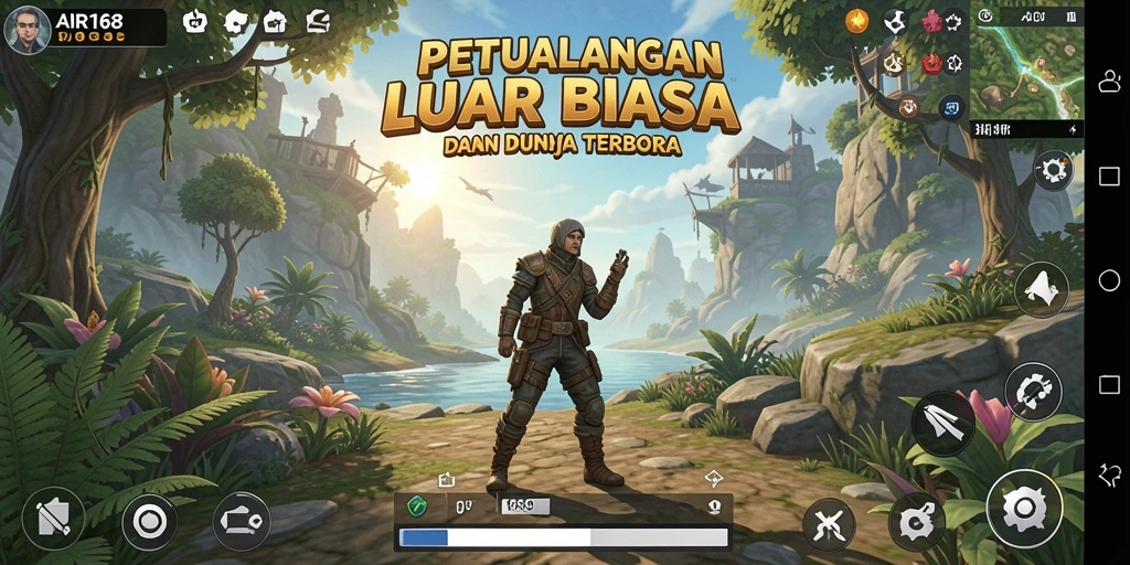 Tampilan gameplay AIR168 dengan misi eksplorasi yang mendebarkan.