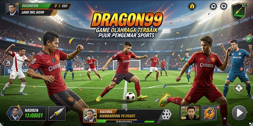 Tampilan gameplay mendebarkan DRAGON99 dengan aksi olahraga yang intens.