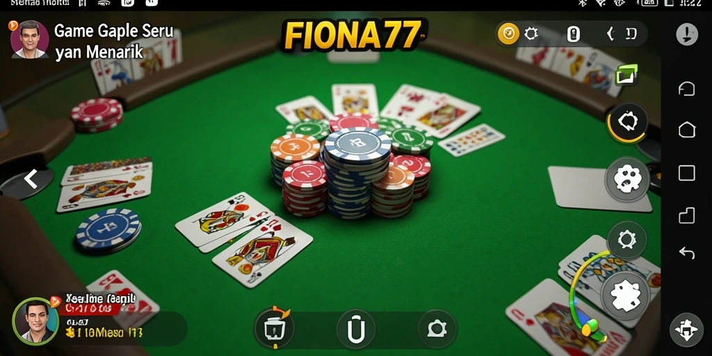 Screenshot gameplay FIONA77 yang menampilkan suasana Gaple yang seru.