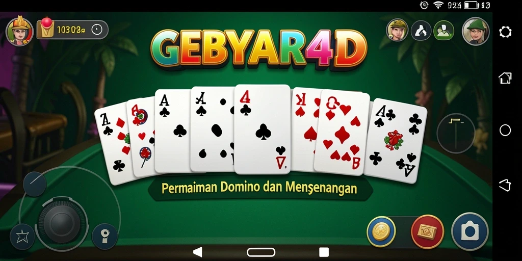 Screenshot permainan GEBYAR4D yang penuh aksi dalam permainan Domino.