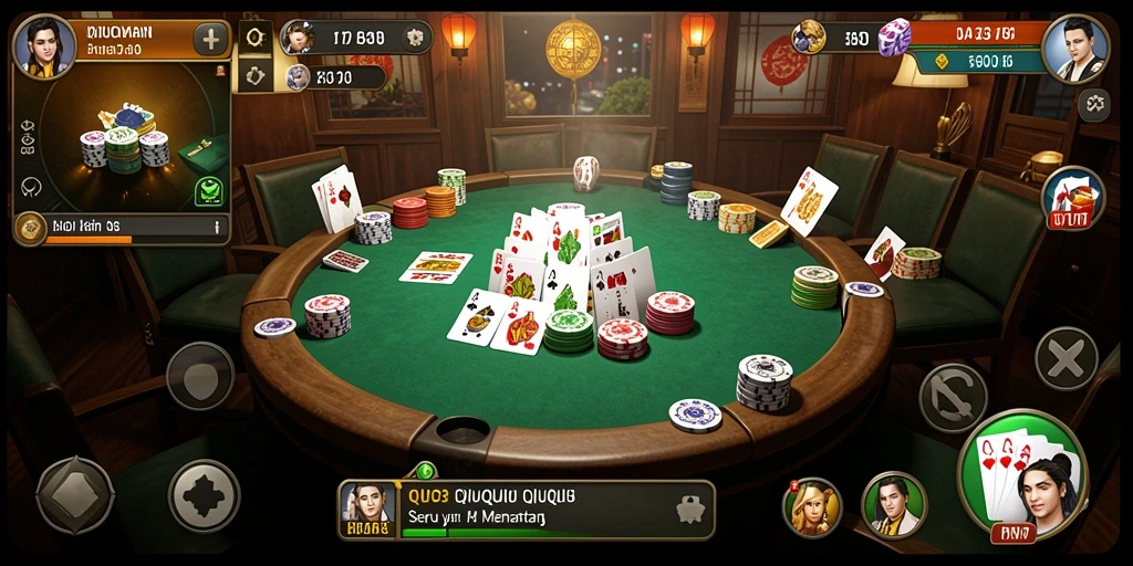 Screenshot gameplay QiuQiu menampilkan pertarungan seru antar pemain.