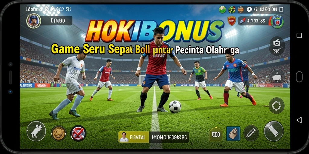 Tampilan gameplay seru HOKIBONUS dengan aksi sepak bola yang mendebarkan.