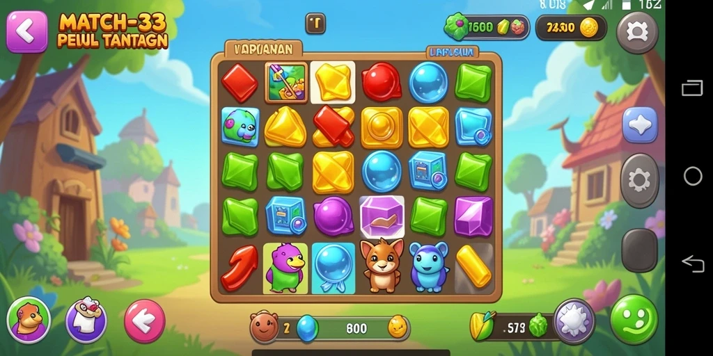 Tampilan menarik dari gameplay Match-3 ID6788.