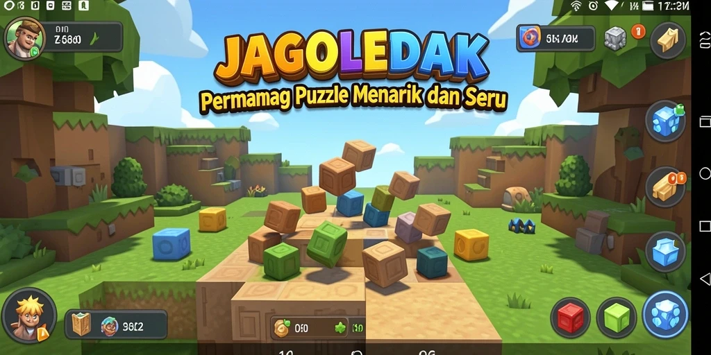 Screenshot gameplay JAGOLEDAK menunjukkan tantangan puzzle yang menarik.