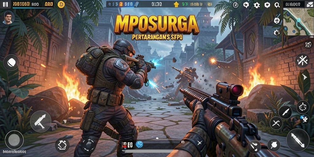 Tampilan gameplay MPOSURGA yang mendebarkan dengan aksi seru dan grafis menarik.