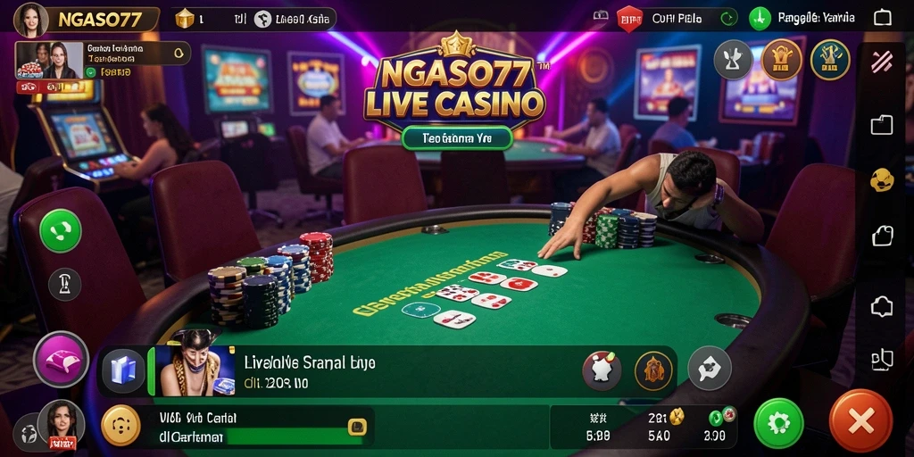 Tampilan gameplay Live Casino yang menegangkan di NGASO77.