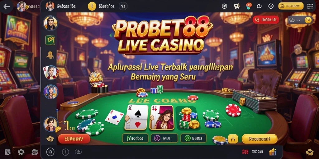 Tampilan utama gameplay Live Casino PROBET88 yang mendebarkan.