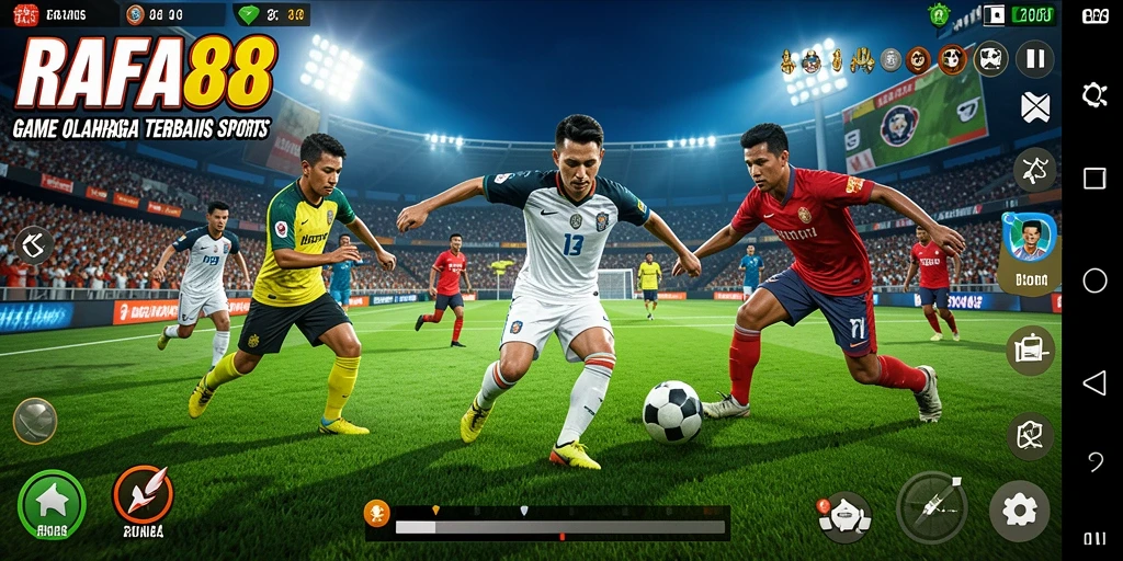 Screenshot utama RAFA88 menampilkan aksi seru dalam game olahraga.