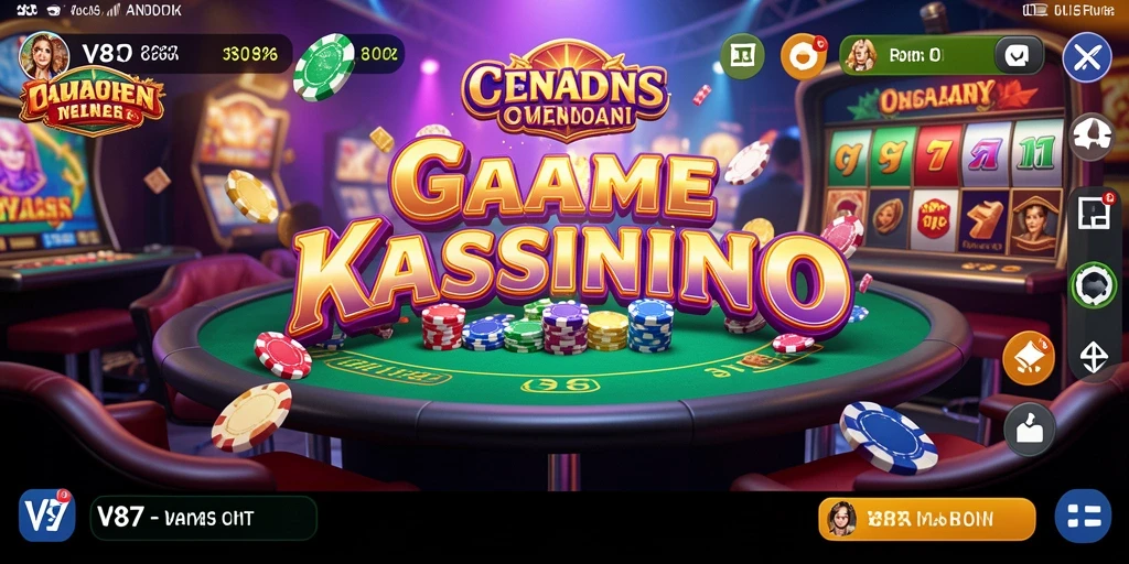 Screenshot gameplay V87 menunjukkan suasana Kasino yang mendebarkan.